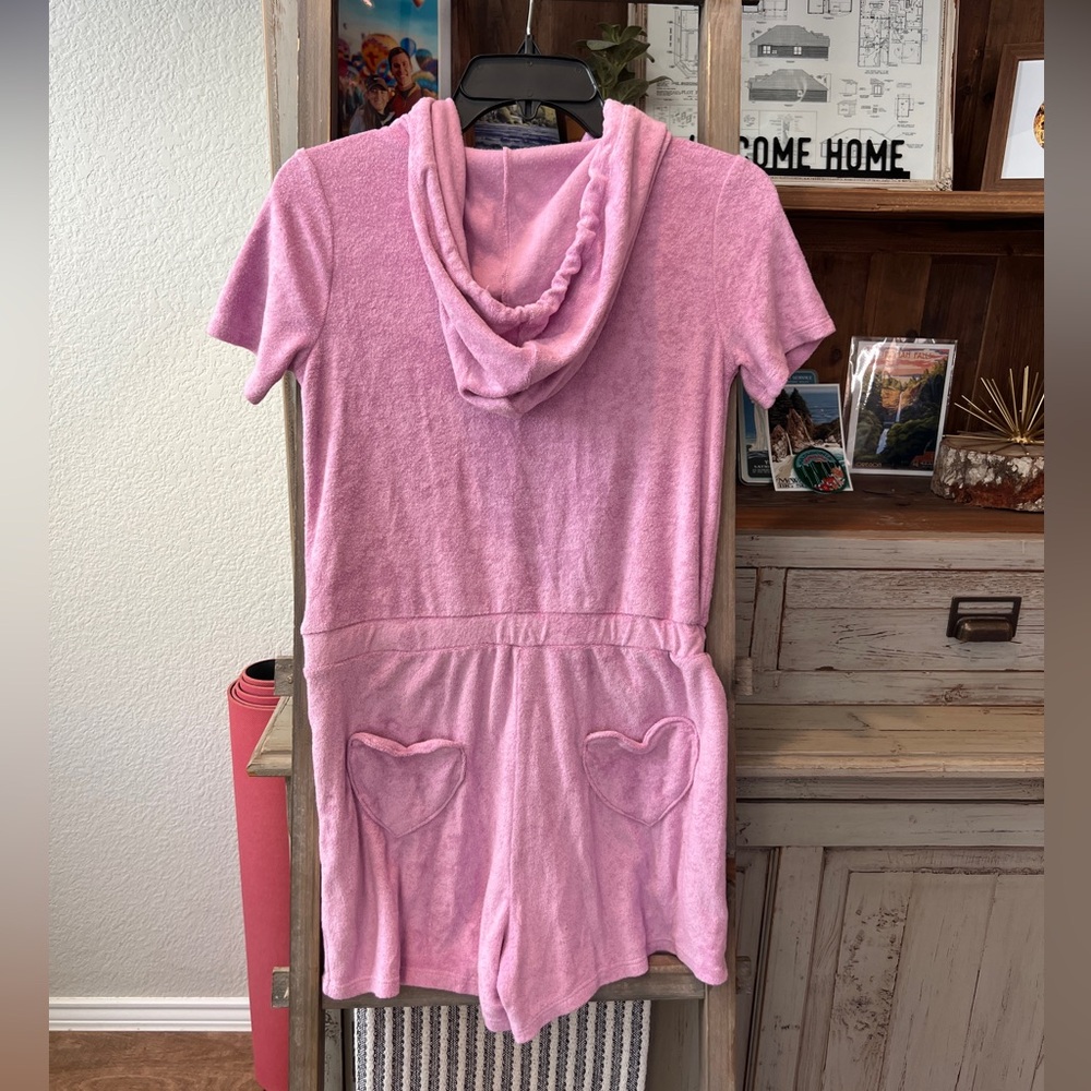 Yitty women’s terry short heart pocket onesie romper size small - Picture 5 of 12